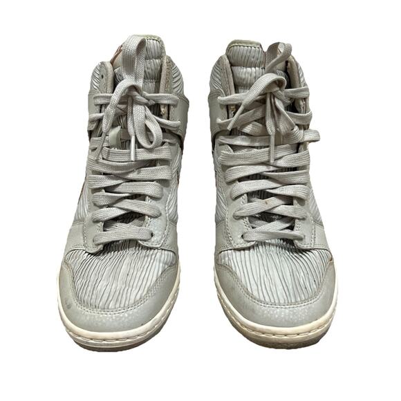 Nike Dunk Sky Hi Hidden Wedge Heel High Light Bone Metallic Red Bronze Shoes 8 - Picture 4 of 8